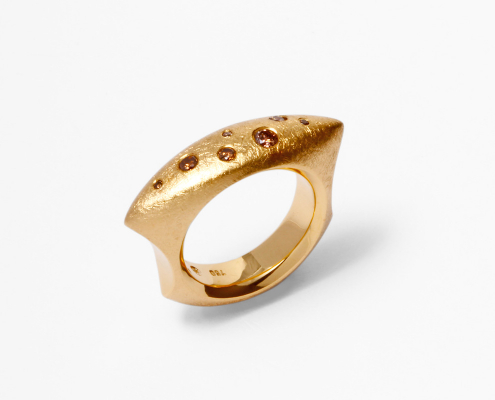 Gelbgold-Ring NAVETTE Brillant